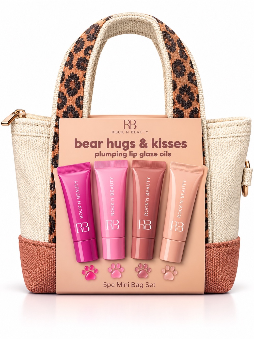 Rock’n Beauty Bear Hugs and Kisses Mini Tote Keychain/Bag Charm